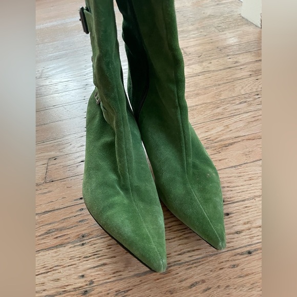 Vero Cuoio + Marc Jacob’s vintage Italian suede Green Heeled Boots - Picture 5 of 11